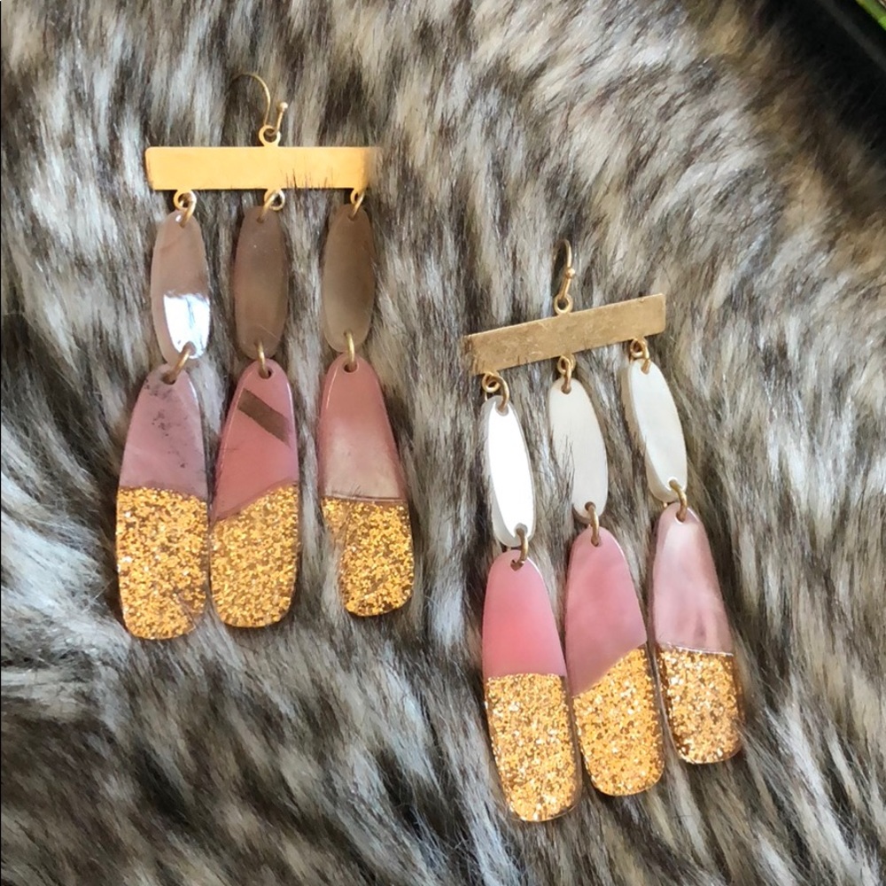 Acrylic Statement Earrings - Picture 4 of 6